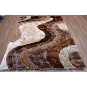 Hand-Tufted Brown/Beige Area Rug
