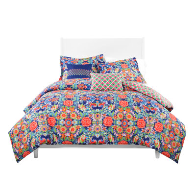 Catalina Estrada  Rosal Azul Reversible Comforter Set