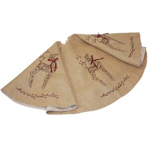 Uncompahgre Rustic Reindeer Jute Christmas Tree Skirt