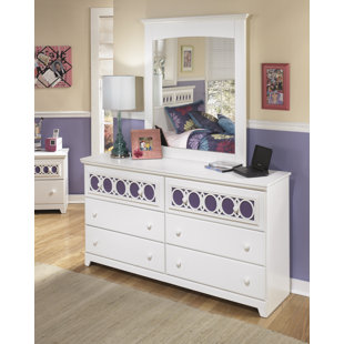 White Dresser And Mirror Set Wayfair Benjamin 6 Drawer Double Dresser With Mirror