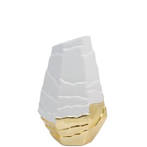 Buy Audrey White/Gold Slant Table Vase!