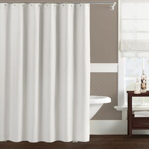 Freman White Cotton Home Shower Curtain