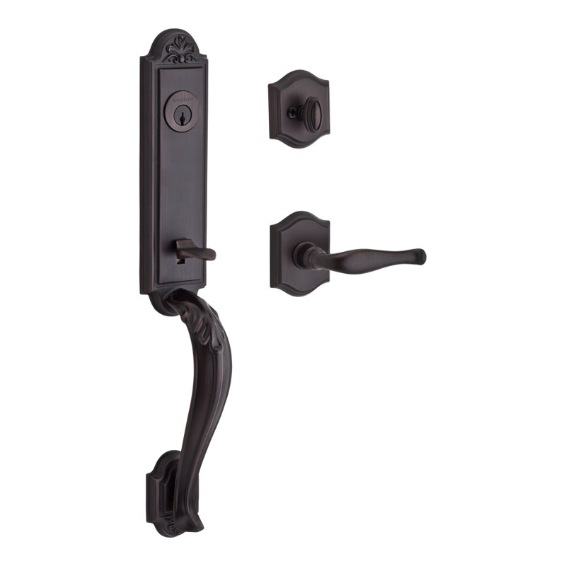 Baldwin Elizabeth Single Cylinder Handleset with Traditional Arch Rose