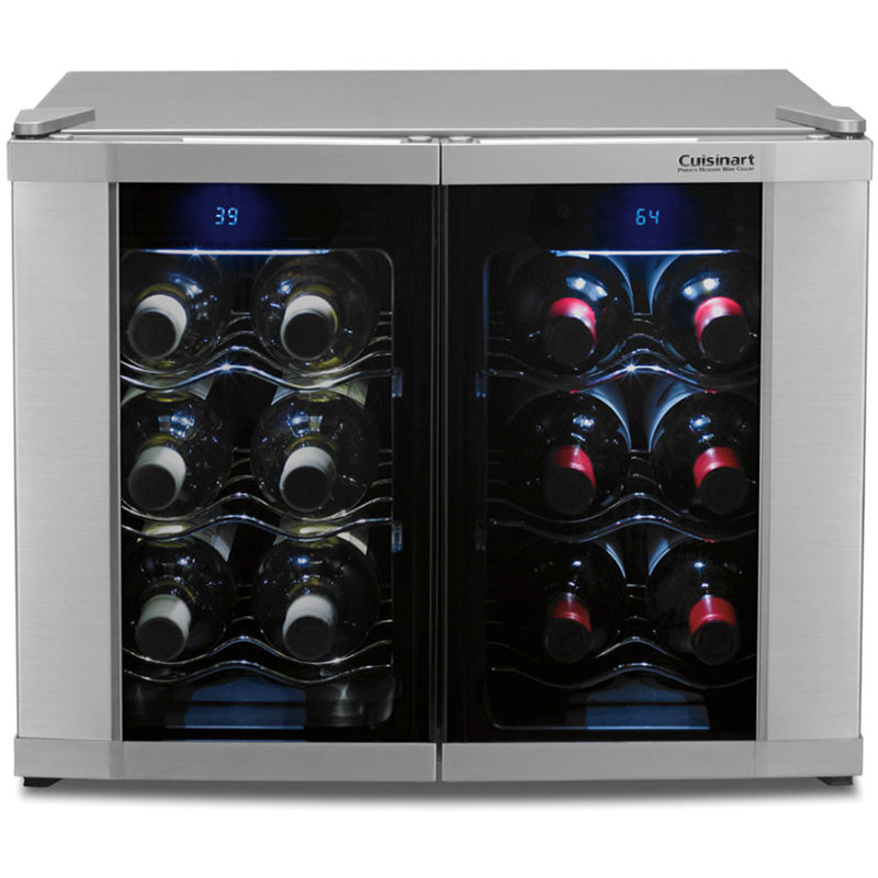 Cuisinart 12 Bottle Dual Zone Freestanding Wine Cooler & Reviews Wayfair