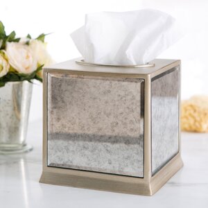 Distressed Glass Tissue Box Cover