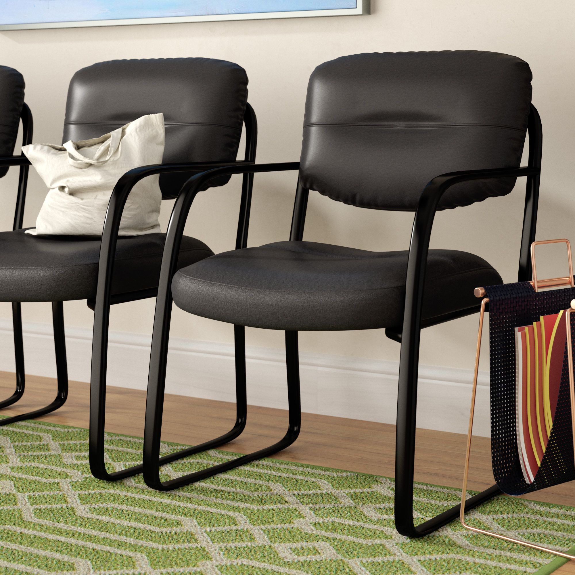 Symple Stuff Leather Guest Chair With Scratch Resistant Finish Symple Stuff Leather Guest Chair With Scratch Resistant Finish Reviews Wayfair