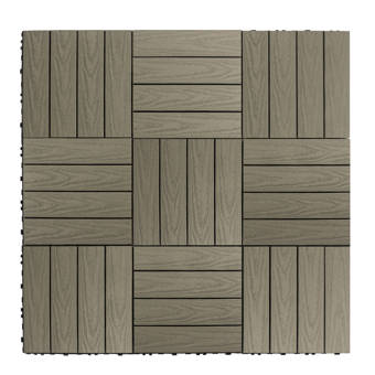 Newtechwood Naturale Composite 12 X Interlocking Deck Tiles In Naturale Composite 12 X Interlocking Deck Tiles In Egyptian Stone Gray