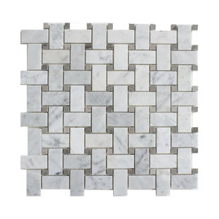 Find The Perfect Basketweave Tile Wayfair Carrara Basketweave 1 X 2 Marble Mosaic Tile In White