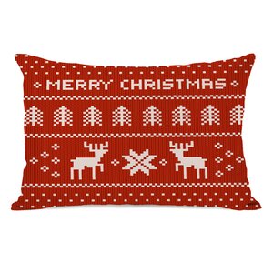 Merry Christmas Sweater Lumbar Pillow
