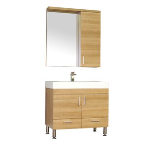 Waldwick Single Modern Bathroom Vanity Set with Mirror