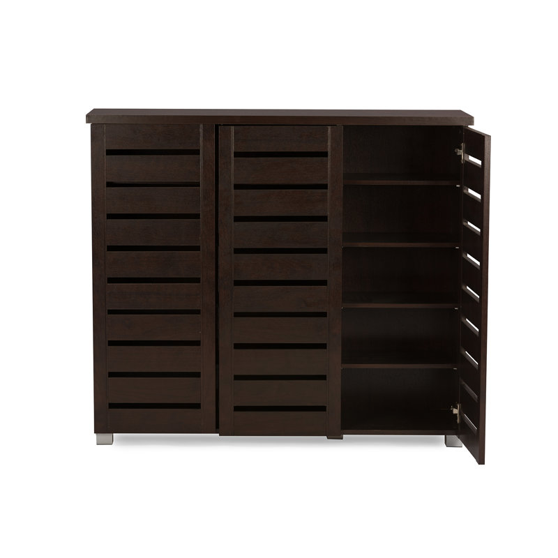 Darby Home Co 20-Pair Slatted Shoe Storage Cabinet ...