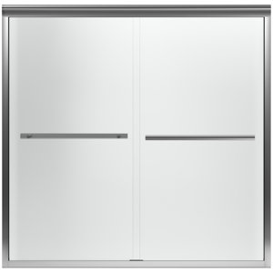 Gradient 59.63'' x 58.06'' Double Sliding Bath Door with CleanCoatu00ae Technology