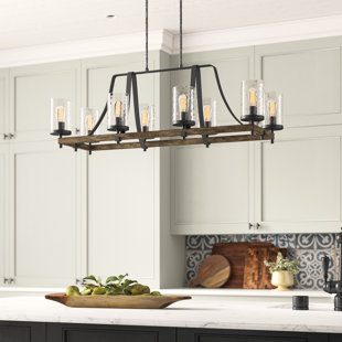 Farmhouse Rustic Kitchen Island Pendants Birch Lane Zaria 8 Light Kitchen Island Pendant