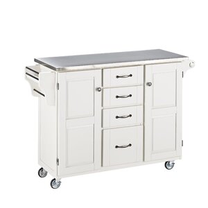 Adelle-a-Cart Kitchen Island with Stainless Steel Top