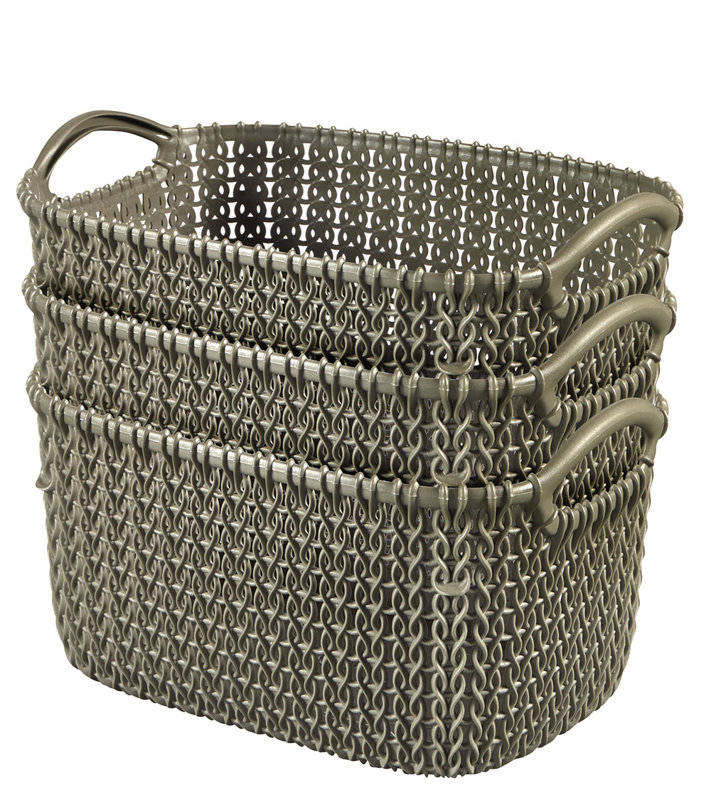 Keter Curver Knit Rectangular Nesting Plastic Basket & Reviews Wayfair
