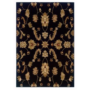 Leesville Traditional Design Black Area Rug