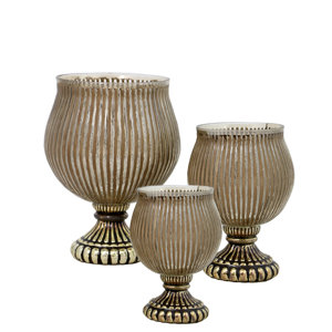 Dorado 3 Piece Glass Hurricane Set