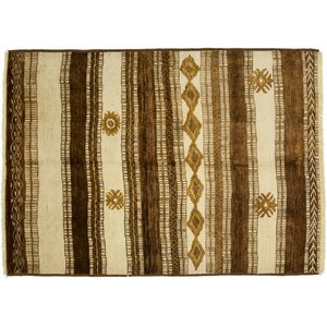 One-of-a-Kind Moroccan Hand-Knotted Brown Area Rug