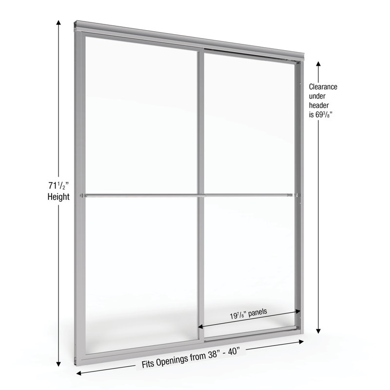 Basco Deluxe 40 X 71 5 Framed Byp Sliding Shower Door Wayfair Deluxe 40 X 71 5 Framed Byp Sliding Shower Door