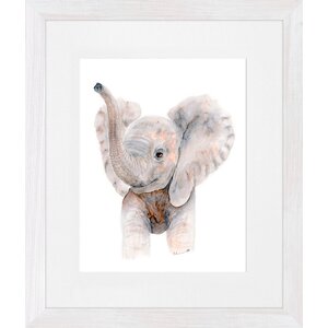 Baby Elephant Trumpet Framed Art