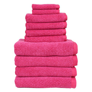 Diamond Jacquard Quick-Dry Performance Core 10 Piece Towel Set
