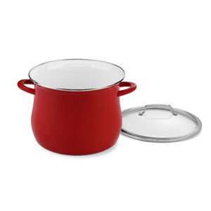 Contour Enamel on Steel Stock Pot with Lid