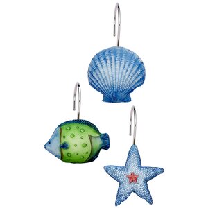 Oceanic Shower Curtain Hooks (Set of 12)