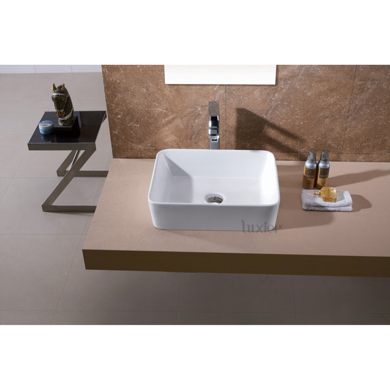 Luxier Ceramic Rectangular Vessel Bathroom Sink & Reviews Wayfair