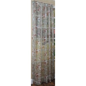 Alburtis Nature/Floral Sheer Synthetic Rod Pocket Single Curtain Panel