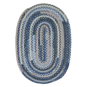 Print Party Ovals Blue Area Rug