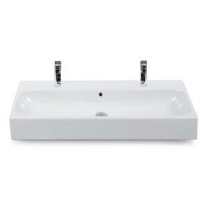 Pinto Ceramic Rectangular Vessel Bathroom Sink with Overflow