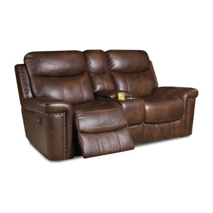 Reclining Leather Sofas You Ll Love Wayfair Heineman Leather Reclining Loveseat