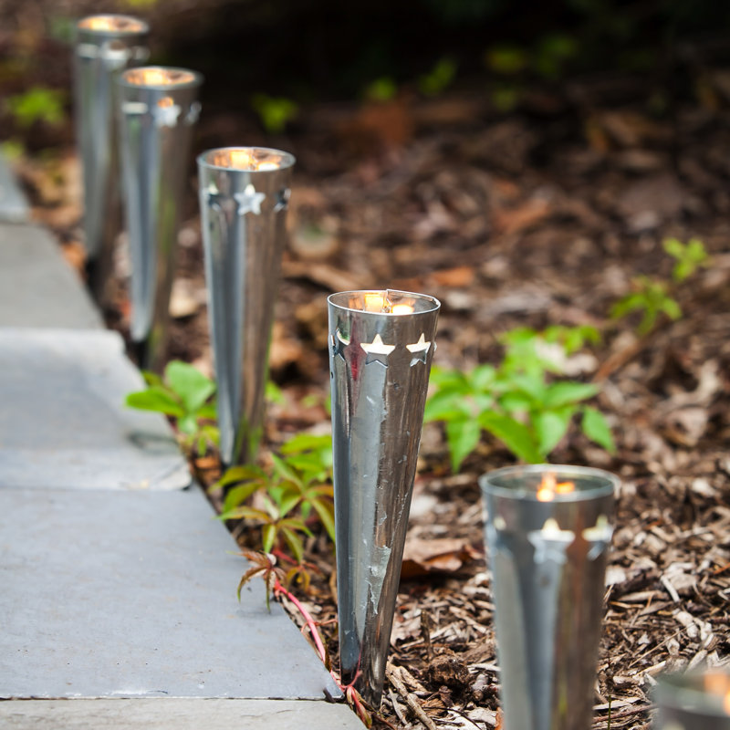 Evergreen Enterprises, Inc Punched Metal Garden Stake Tea Light Holder
