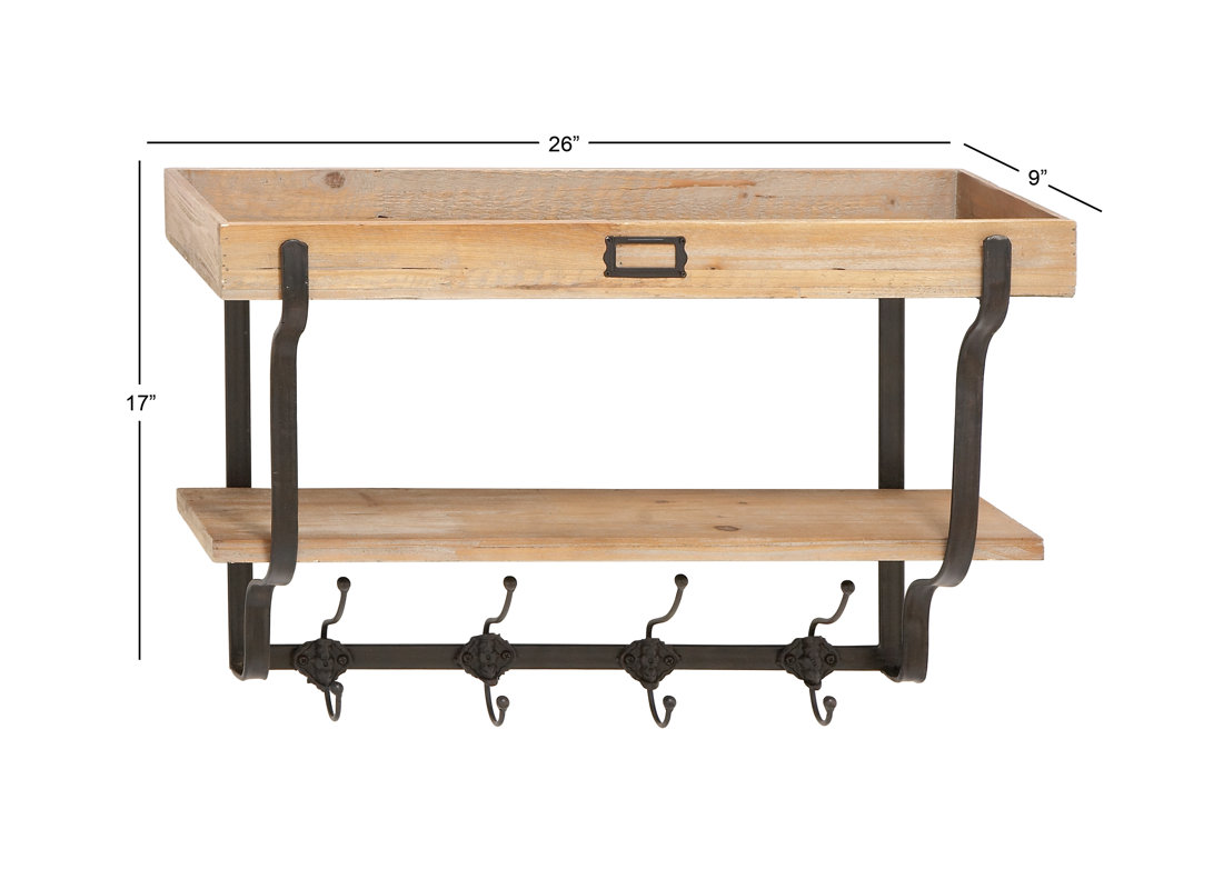 Cole & Grey Wood And Metal Wall Mounted Coat Rack & Reviews Wayfair