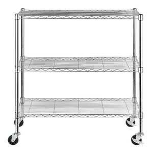 Multi Purpose Wire Three Shelf Shelving Cart