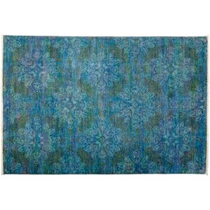 One-of-a-Kind Vibrance Hand-Knotted Blue Area Rug