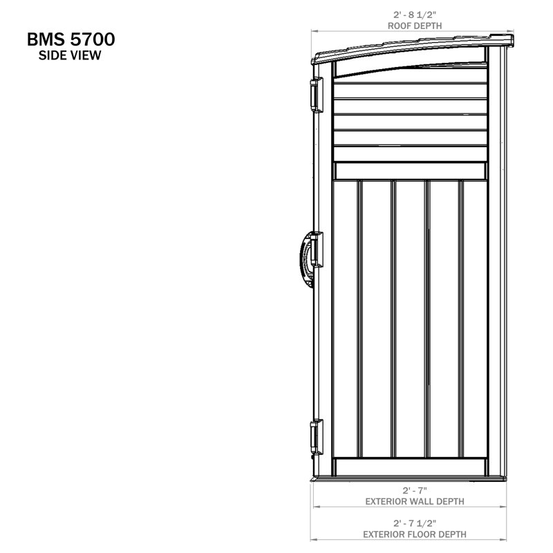 Suncast 4 ft. 5 in. W x 2 ft. 9 in. D Plastic Vertical 