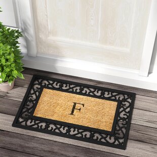 Floor Mats 22 X 36 In Semicircle Heavy Duty Coir Monogrammed B