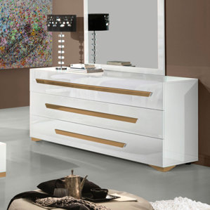 Eloisa Contemporary 3 Drawer Dresser w..