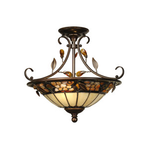 Pebble Stone 2-Light Semi Flush Mount