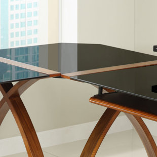 sunterra corner desk connector in black glass by langley street