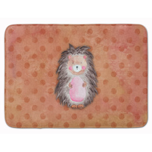 Hedgehog Watercolor Memory Foam Bath Rug