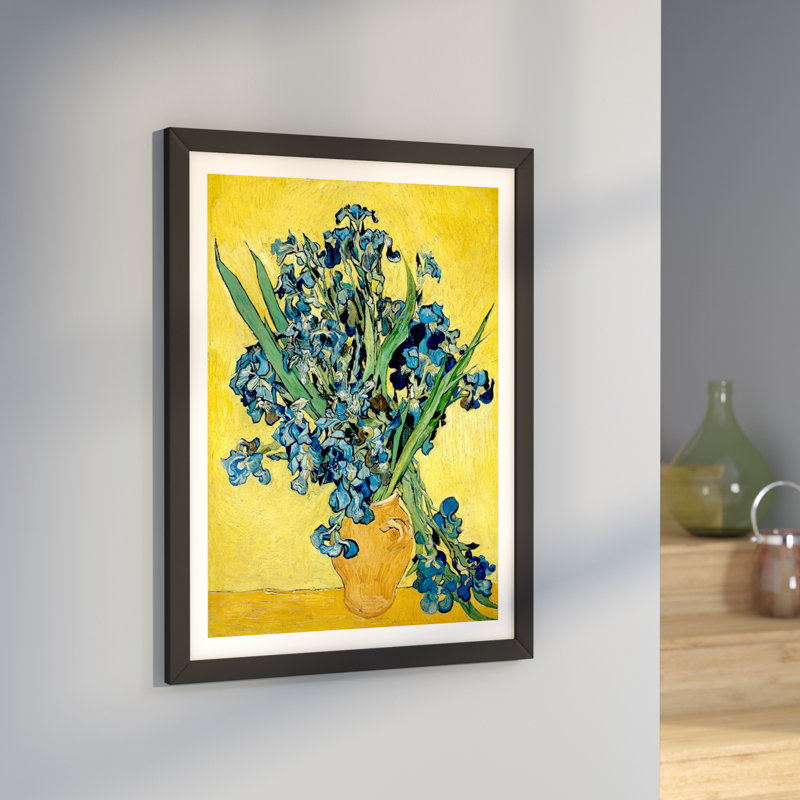 'Vase With Irises Against a Yellow Background' by Vincent van Gogh Graphic Art Print & Reviews