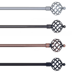 Twisted Sphere Single Curtain Rod & Hardware Set