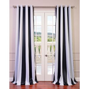 Boatwright Striped Blackout Thermal Grommet Single Curtain Panel