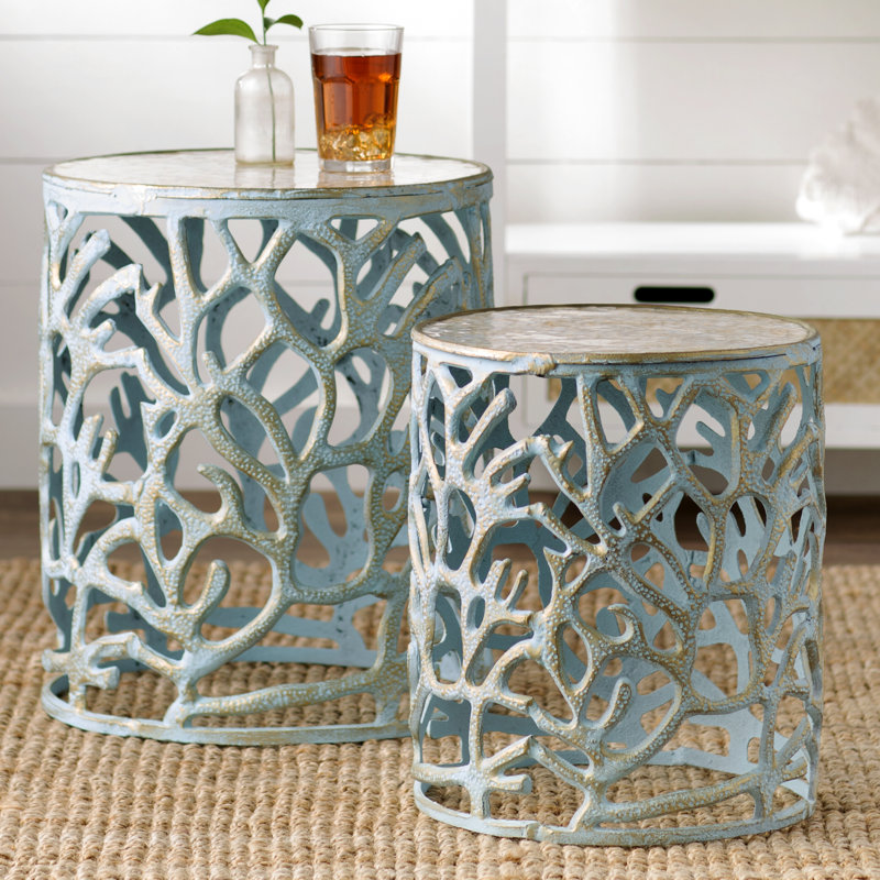 Beachcrest Home 2 Piece Mother of Pearl End Table Set & Reviews Wayfair