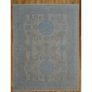 Hand-Knotted Blue/Gray Area Rug