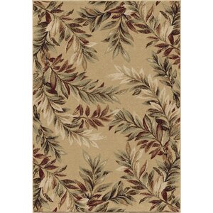 Claravale Stormy Leaves Beige Parchment Area Rug
