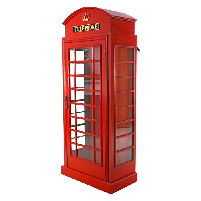 design toscano british telephone booth display accent cabinet
