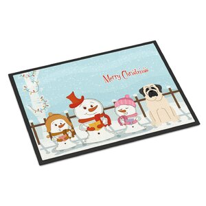 Merry Christmas Carolers Mastiff Doormat